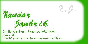 nandor jambrik business card